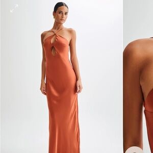 Meshki Lucia maxi dress in burnt orange size xs